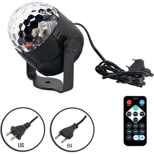 110V 220V Mini RGB LED Crystal Magic Ball Stage Effect Lighting Lamp Bulb Party Disco Club DJ Light Laser Show Lumiere Beam