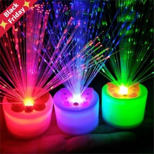 Multicolor LED Fiber Optic Light Night Lamp Holiday Christmas Wedding Home Decoration Nighting Lighting Lamps