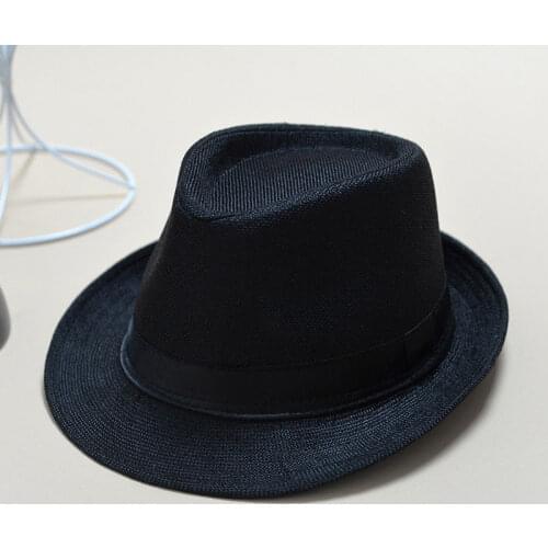 Fashion Summer Cool Panama Wide brim Fedora Straw Made Indiana Jones Style Hat Blue Black