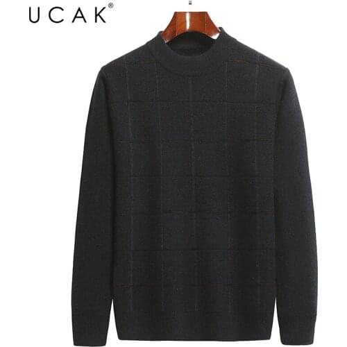 UCAK Brand Classic Casual Sweaters Men Clothing O-Neck Striped Streetwear Sweater Pull Homme Autumn Winter Thick Pullover U1275
