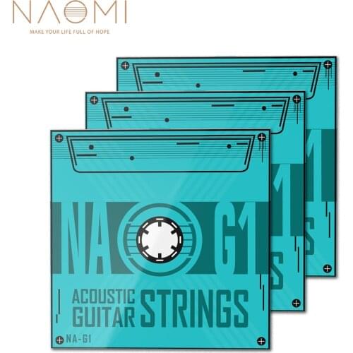 NAOMI 3SET NA-G1 Acoustic Guitar Strings Phosphorus Copper Anti-Rust Coating .010-.050 Inch Diameter For Beginner Player