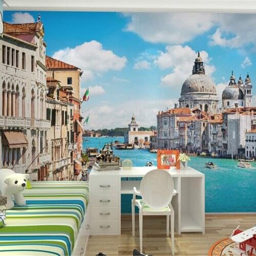 Custom Photo Wall Paper 3D Venice Building Large Wall Painting Bedroom Living Room TV Background Wallpaper Papel Pintado Pared