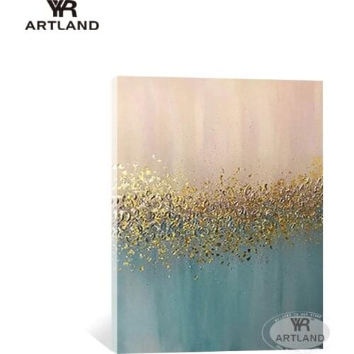 YYR-ARTLAND pop gold plating home wall decoration Hand-painted canvas oil painting art hanging picture for living room unframed