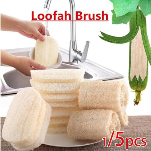 Natural Loofah Dishwashing Cloth Scrub Pad Dish Bowl Pot Scrubber Sponge Rag Kitchen Cleaning Brushes Towel Scrub Pad Tool