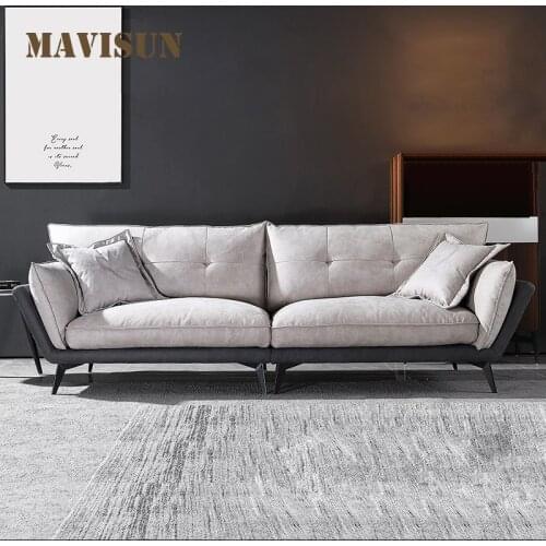 New Nordic Modern Fashion Apartment Sofa Lazy Furniture Large Backrest Simple And Comfortable Living Room Sofa Set With Armrests