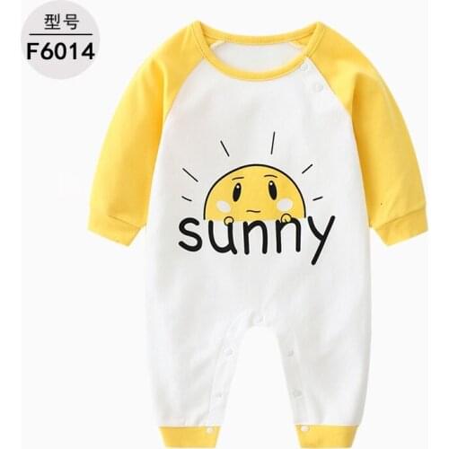Newborn Infant Baby Boy Romper Spring Autumn Cotton Cartoon Splicing Unisex Long-Sleeve Jumpsuit Toddler Girl Clothes 0-24Months