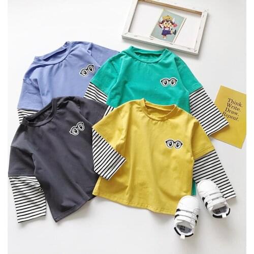 2019 Autumn High Quality Sweet Shirts Striped Cartoon Sweatshirts Kids Shirt Suitable For Traveling