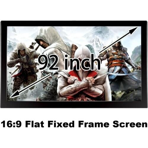 Great Picture Quality Flat Fixed Frame Projection Screen 92inch 16:9 DIY Wall Mount 3D Projector Screens
