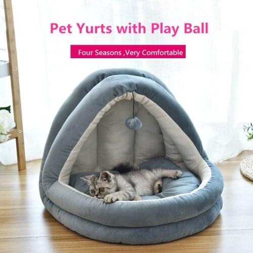 Dog Kennel Cat Litter Nest Small Dog Teddy Sleeping Bag Soft Puppy Foldable House Dog Bed Kitten Hondenmand Mongolian Yurts