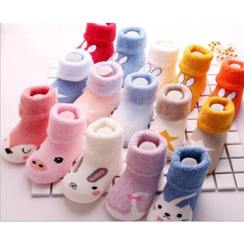 Hot new arrived newborn boys girl unisex kids character socks baby Thickening terry children sock 5pair/lot 0-3year winter