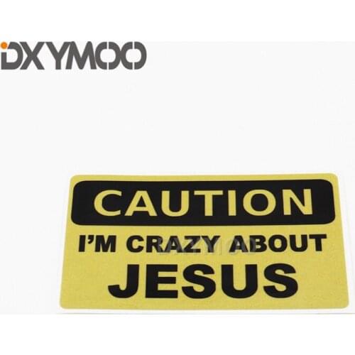 Warning Motorcycle Helmet Bike Sticker Auto Truck Window Car Styling Decal for Caution Crazy about JESUS