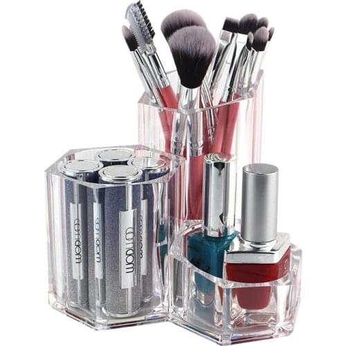 Clear Acrylic Cosmetic Organizer Makeup Brush Container Storage Box Holder Lipstick Storage Container Pencil Clear Box