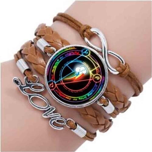 Rainbow Dash Arcane Circle My Friendship is magic MLP inspired glass cabochon dome bracelet