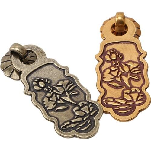 Furniture Drawer Pulls Small Handle Wardrobe Door Bronze Handle New Chinese Style Single Hole Brass Handle Home Improvement