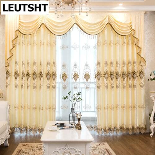 2021 New European Style Curtains for Living Dining Room Bedroom Embroidered Curtains Embroidered Tulle Valance Curtains