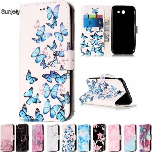 Sunjolly Marble Leather Phone Case Flip Stand Holder Card Slot Wallet Cover coque fundas capa for Samsung Galaxy J5 2017 J520F
