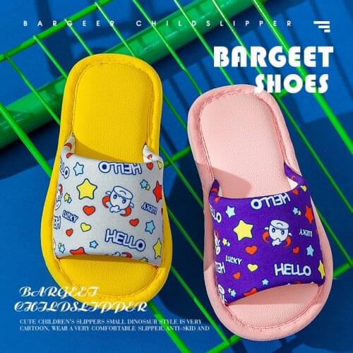 Children Home Shoes Floor Indoor Cute Cartoon Cattle Animals Slippers Spring Summer Autumn Baby Soft Anti-Slip Sandals Kids Mule