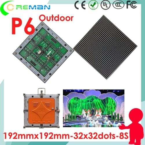 Dot matrix p6 outdoor module rgb / outdoor advertising led board p6 full color high brightness led module smd3535