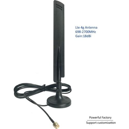 Top quality TS9 lte 4g antenna high gain 2.4g 5g 5.8g dual frequency rubber antenna RG174 cable 1.5M feeder SMA male connector