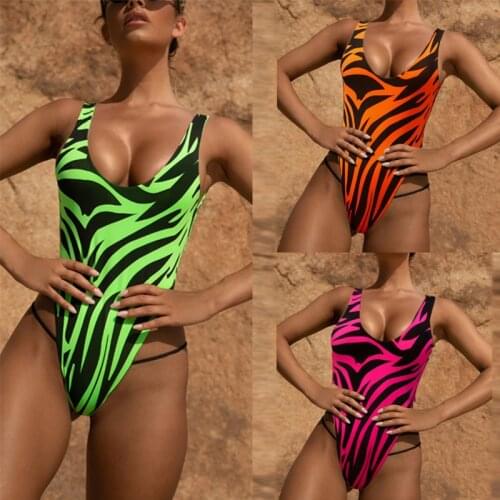 Flame Pattern Print Strappy Bodysuit Jazz Dance Bikini Sexy Backless Swimsuit Swimwear Women Bikini Rave Outfits Wear XS2067