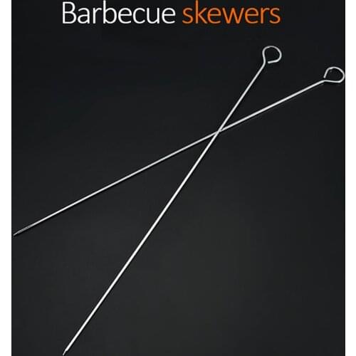 10pcs Stainless Steel BBQ Meat Sticks Long Chef Grill Food Holders Skewers Needle Prongs For Barbecue Party Skewers