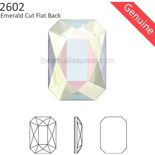 100% Original Crystals from Swarovski 2602 EmeraldCut Flat Back no hotfix rhinestone for women nail art cloth decorate