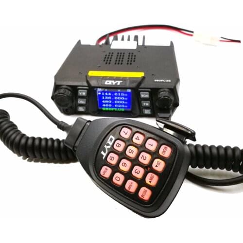 2PCS/LOT High Power Mobile Radio QYT KT-980 plus UV Dual Band VHF 136-174/UHF 400-480MHz 25W Power DTMF Mobile Walkie Talkie