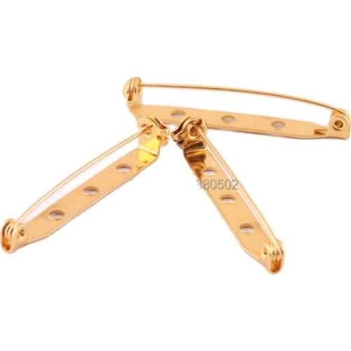 20pcs /lot 40*5mm gold color Hight Quality Metal safety pins brooch pin for garment sewing tool