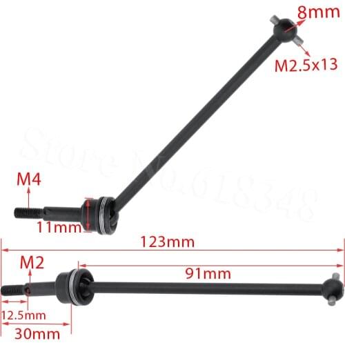 2pcs F/R Steel Universal Drive Shaft Joint For RC 1:10 Electric Himoto E10XT E10XTL Katana Truggy Replacement Spare Parts 33604