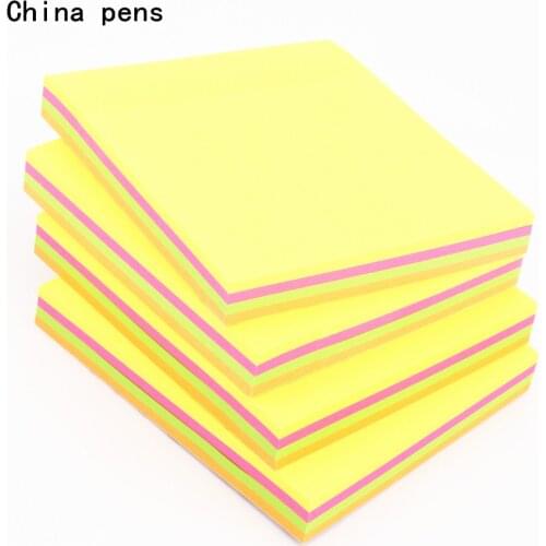 4 Fluorescent colour 80 sheets Self Adhesive Memo Pad Sticky school office Notes Bookmark Sticker Paper Notebook