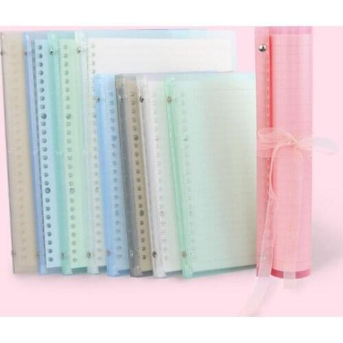 A5 B5 Soft PVC Cover Notebook Loose Leaf Spiral Daily Book Rollable Notepad Bullet Journal For Students Horizontal Lined Planner