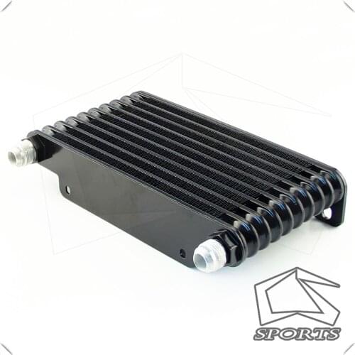 AN10 32mm Aluminum 10 Row Engine/Transmission Racing Oil Cooler Black