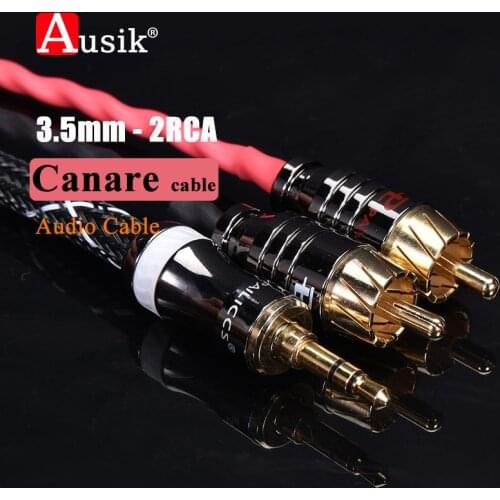 A013 HIFI 3.5mm to 2 RCA Stereo DIY Cable Budweiser RCA + Canare Professional Broadcast Audio-cable