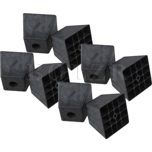 BQLZR 8PCS Plastic Trapezoid Couch Leg Black 98x98x80mm for Furniture Hardware