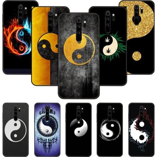 Phone Case For Xiaomi Redmi Note 8 8T 7 7A 9 9S 8A 4 5 Pro Black Cover Hoesjes Tpu Bumper Fashion Coque China Tai Chi diagram