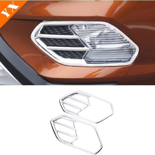 For Ford Escape Kuga 2017 2018 ABS Chrome Car front fog lamp Decoration Cover Cover Trim accessories car styling 2pcs