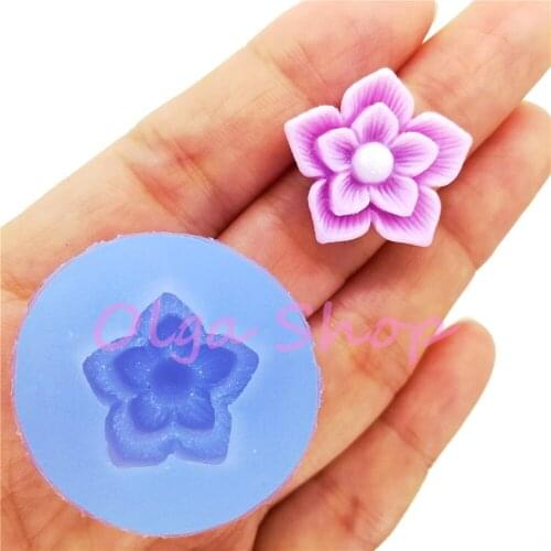 HYL416 20.5mm Classic Flower Silicone Mold Fondant Cake Decoration Candy Resin Art Jewelry Earrings Necklace Pendant Making