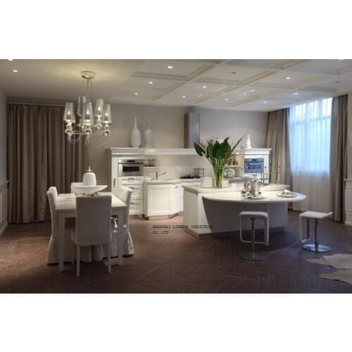 Cream colored assemble kitchen cabinets(LH-SW067)