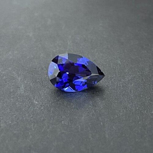 Lab Created 7x9mm 9x11mm Pear Shape Grown Blue Sapphire GRC Loose Synthetic Gemstone for Ring