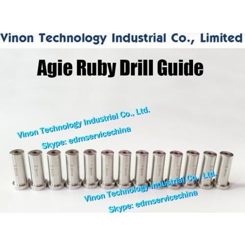 2pcs)d=2.1mm Agie Drill Guide HD30 (Ruby+SUS) 12dx16x35Lmm SD1 electrode guide 335009075,335009076 Actspark SD1,Charmilles HD30