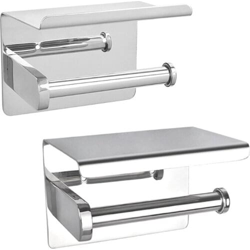 Stainless Steel Wall Mounted Toilet Roll Paper Holder Self-Adhesive Tissue Rack 448A