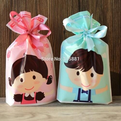 Boys and girls Drawstring Bags Cookie plastic Bags-Snacks,Party, Favor,Gift, Wedding,Plastic Package Bag 50pcs/lot
