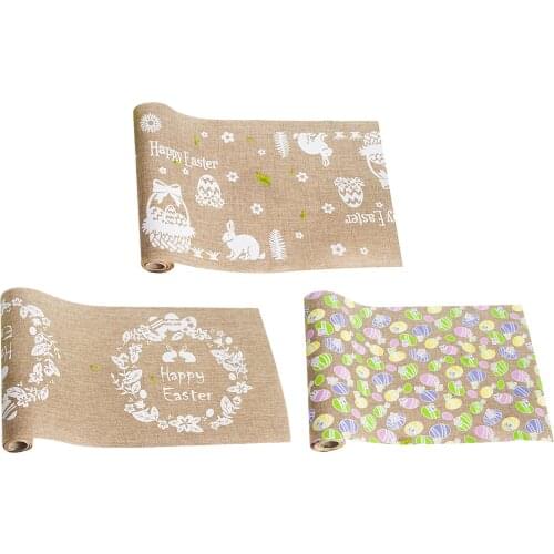 Happy Easter Table Runner Seasonal Spring Flowers Kitchen Dining Table Runner 11x110inch, Washable