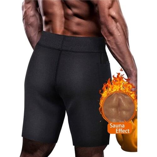 Mens losing Weight Sauna Sweat Workout Shorts Neoprene Fitness Exercise Elastic Compression Shorts