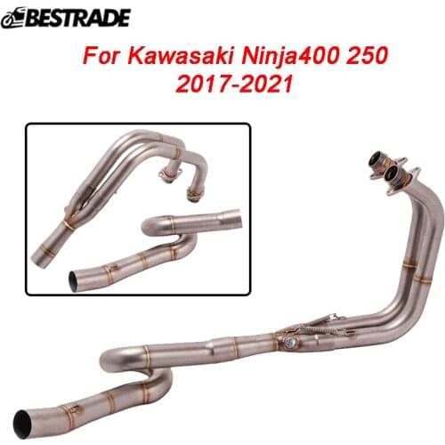 Header Pipe For Kawasaki Ninja 400 250 2017 2018 2019 2020 2021 Motorcycle Exhaust Front Middle Link Pipe Slip On 51mm Stainless