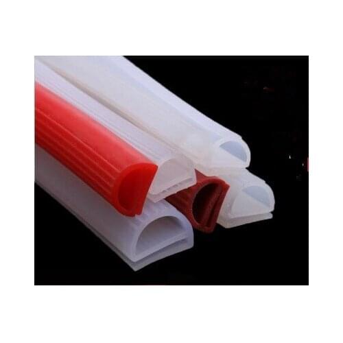 Silicone E Type Strip Red White E Shape Silicone Stirp Door Oven Freezer Door Oven Steaming Machine VMQ E Sealing Bar