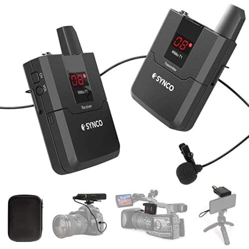SYNCO WMic-T1 Studio Microphone for Radio Video Shooting Camera Voice Recorder Mic Audio Interface Wireless Set Streaming