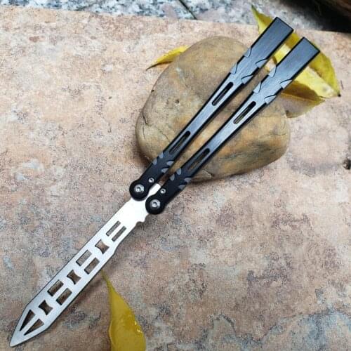 TheOne Alien Butterfly Practice Throwing Knife Black D2 Not Sharp 6061 Aviation Aluminum Handle Camping Survival Outdoor Tools