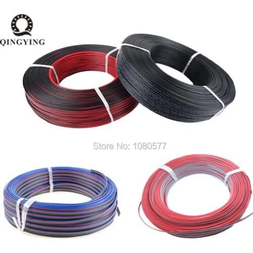 30/50/100m/lot 2Pin 3Pin 4Pin 5Pin 22AWG Cable Tinned Copper PVC Insulated Extension Wire For WS2812B 5050 LED Strip Connecting