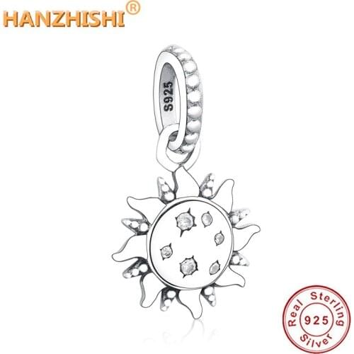 Wholesale Price 2020 Spring New 100% 925 Sterling Silver Beads Sparkling Sun Pendant Charms For Women DIY Jewely